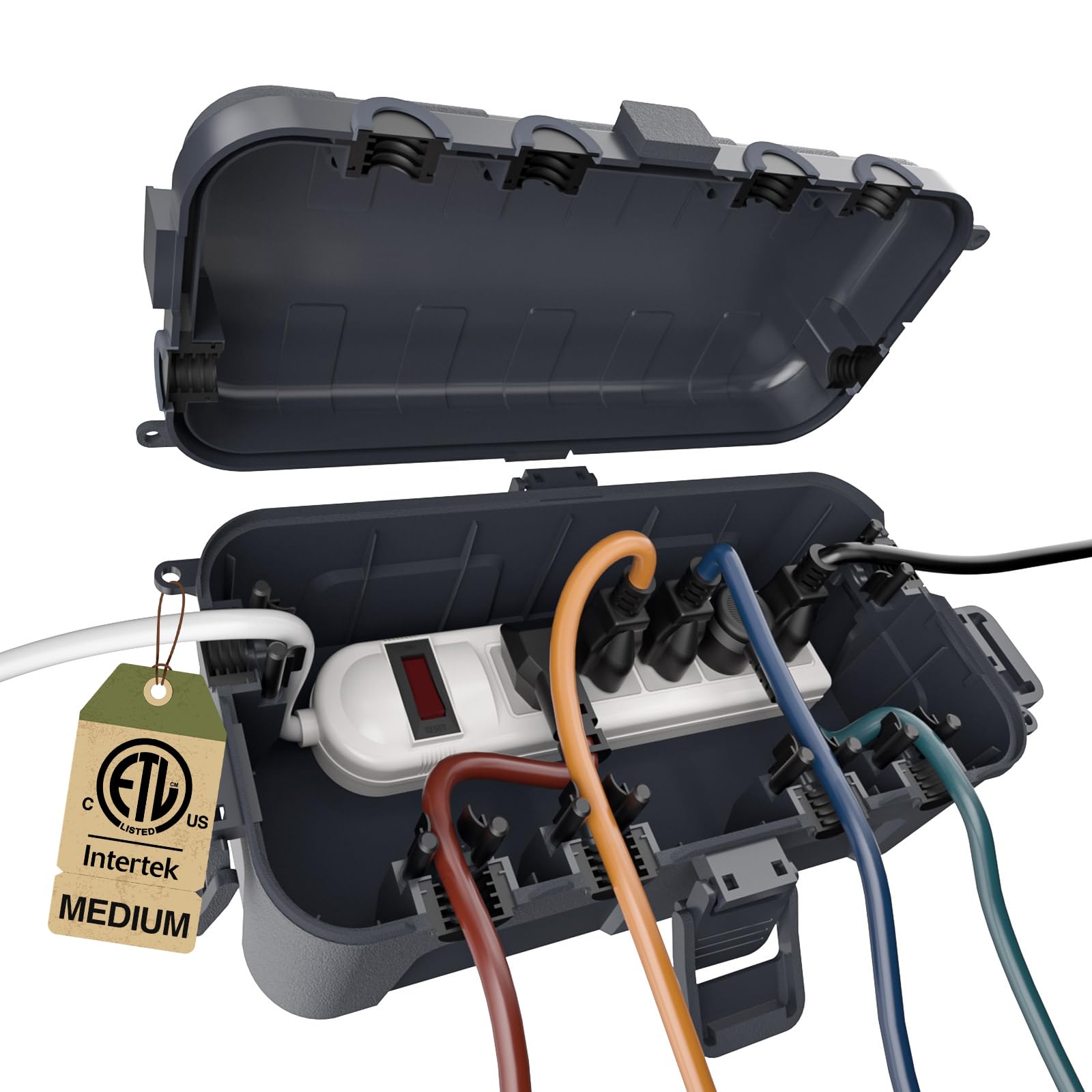 Outdoor Use Power Strip - Weatherproof Extension Cord Cover Outdoor Electrical