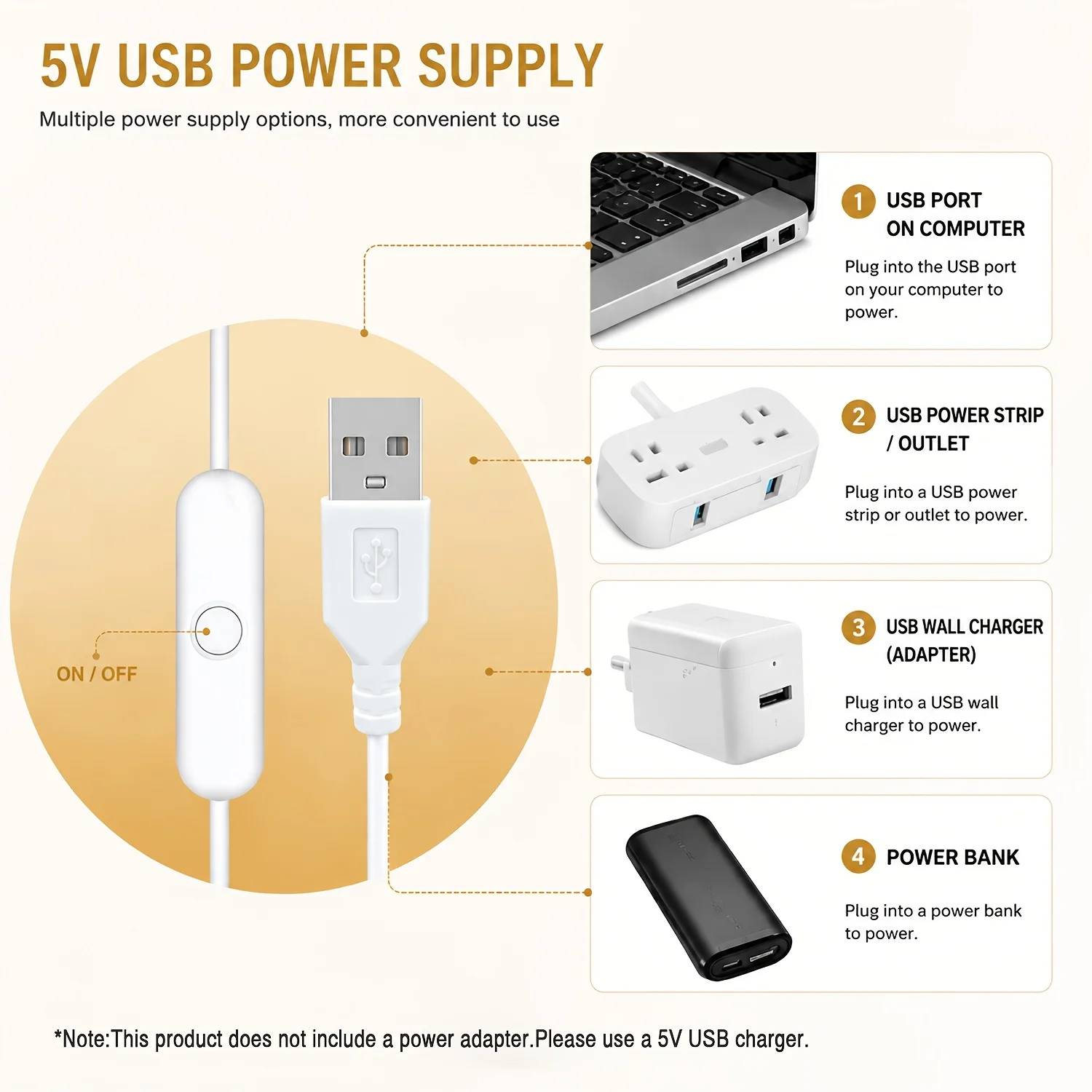 USB Button Switch 2835 LED Str - Outdoor Use Power Strip 评论和价格